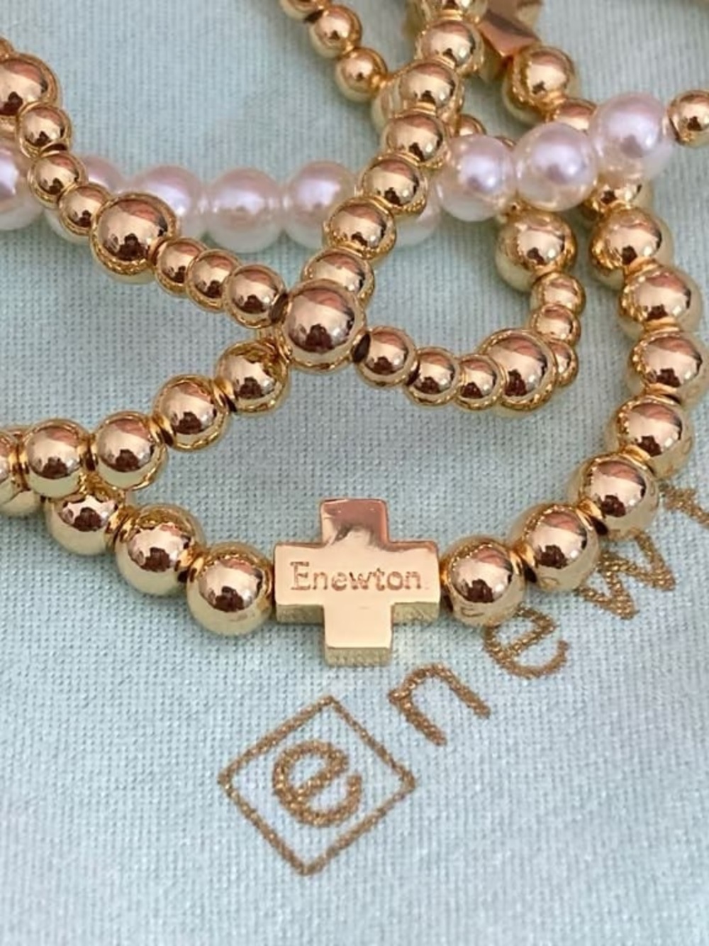 Newton Gold Bead and Pearl Multi-Strand Bracelet Set - Picture 3 of 6